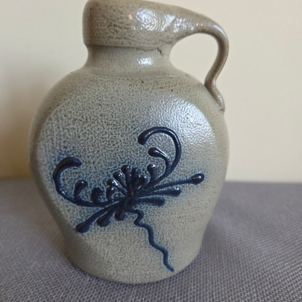 Vintage 1994 USA Hand Made Maple City Pottery Salt Glazed Stoneware Jug